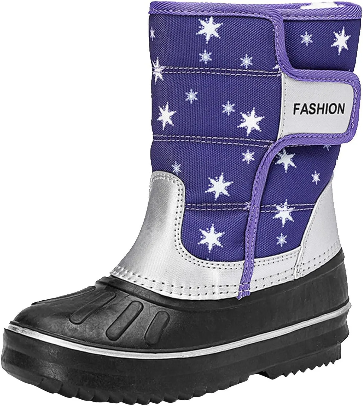 2024 Winter Fashion Snow Boots for Kids Star Print Waterroof Cozy Warm Outdoor Faux  Lined Insulated Shoes