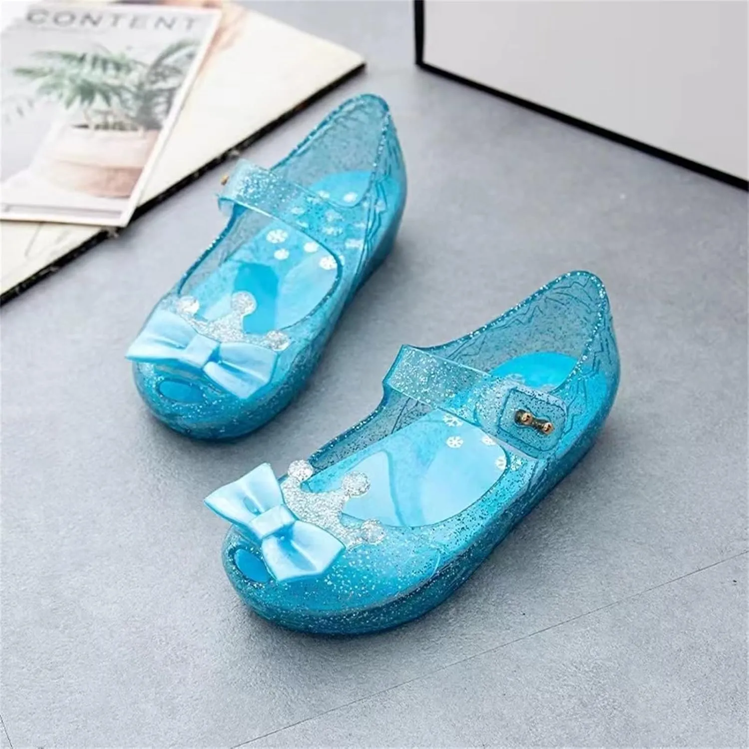 5 Apparel Girls Shoes Crown Flash Diamond Crystal Soft Sole Non Slip Sandals Jelly Dance Shoes Princess Shoes Neutral Baby Shoes