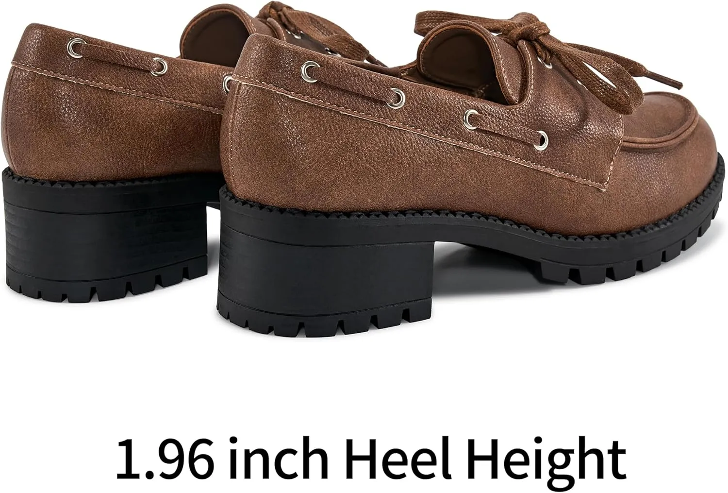 Ablanczoom Oxford Shoes for Women Loafers: Lace Up Women's Platform Chunky Loafers with Lug Sole Dress Shoes for Work Business