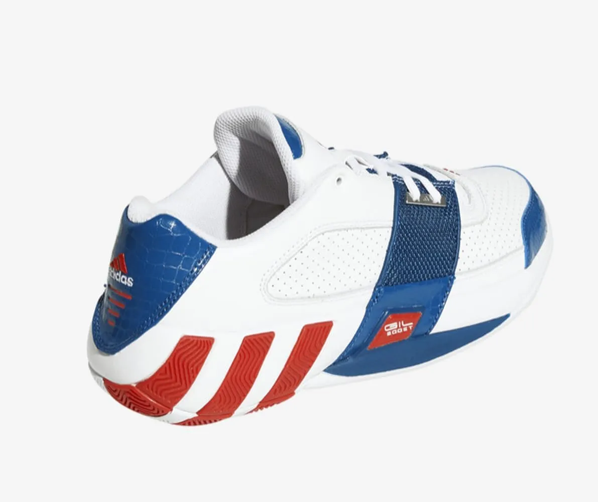 adidas Mens Agent Gil Zero Restomod USA Basketball Shoes, White Red Blue
