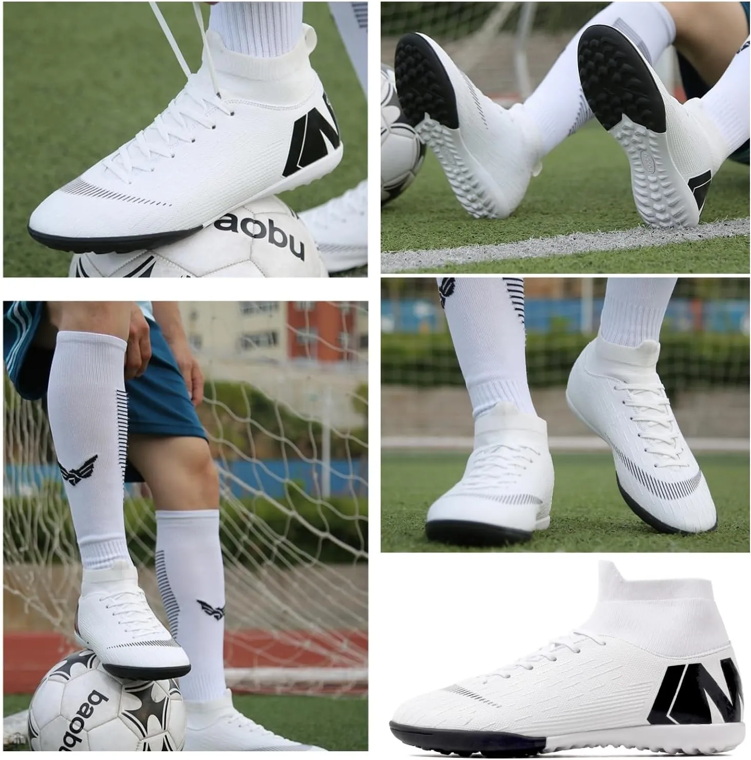 AMZ BSHIDA Men's Indoor Soccer Shoes Big Boys/Youth Training Turf Cleats Futsal Shoes/Football Sneaker