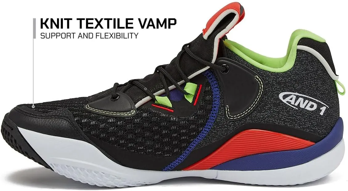 AND1 Override Mens Basketball Shoes, Indoor or Outdoor Basketball Sneakers for Men, Street or Court, Size 7 to 16