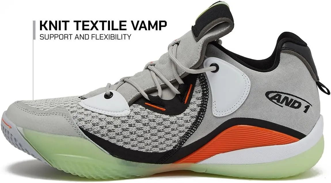 AND1 Override Mens Basketball Shoes, Indoor or Outdoor Basketball Sneakers for Men, Street or Court, Size 7 to 16