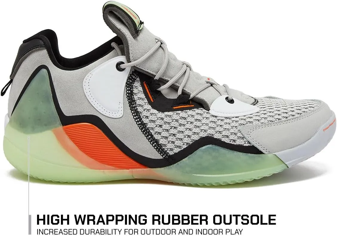 AND1 Override Mens Basketball Shoes, Indoor or Outdoor Basketball Sneakers for Men, Street or Court, Size 7 to 16