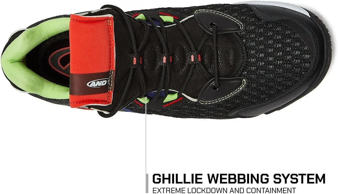 AND1 Override Mens Basketball Shoes, Indoor or Outdoor Basketball Sneakers for Men, Street or Court, Size 7 to 16