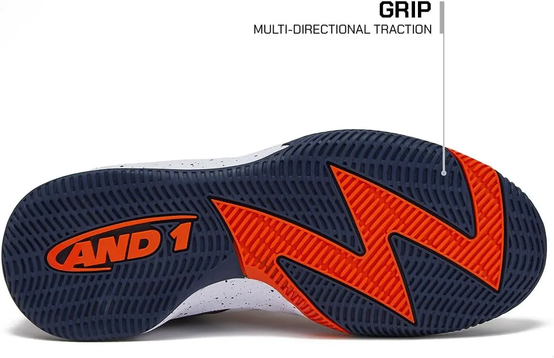 AND1 Turnaround Mens Basketball Shoes, Indoor or Outdoor Basketball Sneakers for Men, Street or Court, Sizes 7-16