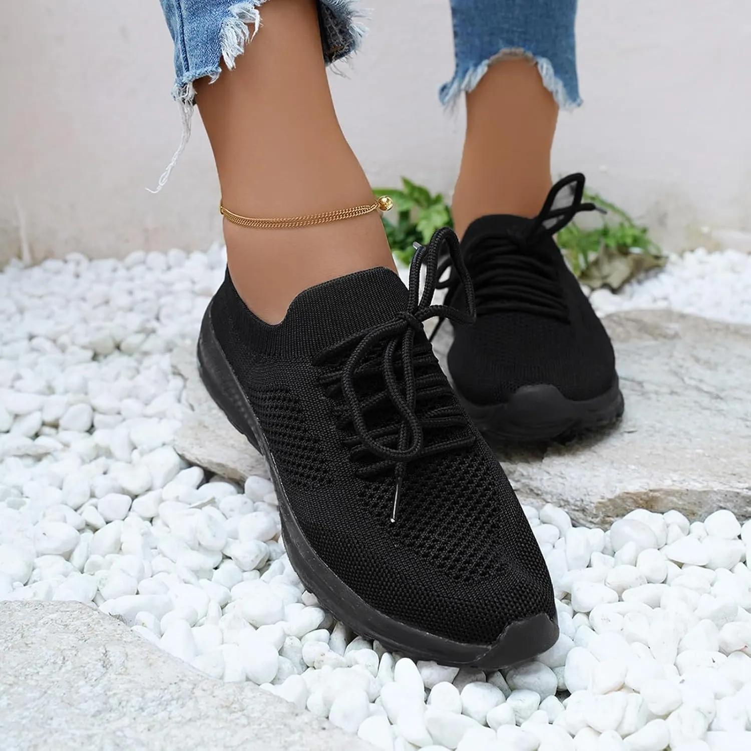 Arch Support Platform Sneakers for Women Platform Thick Sole Classic Rubber Sole Shoes Shoe for Elderly Women