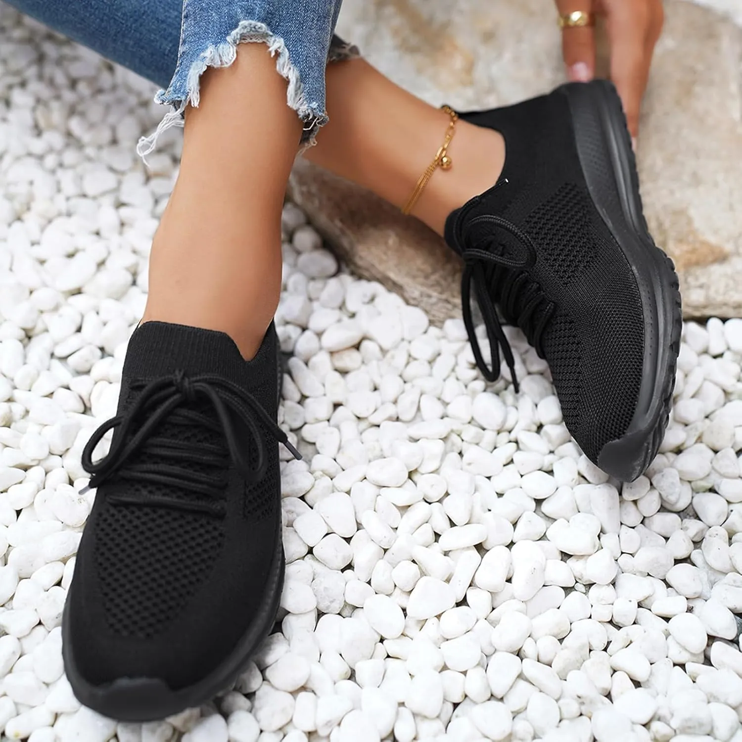 Arch Support Platform Sneakers for Women Platform Thick Sole Classic Rubber Sole Shoes Shoe for Elderly Women