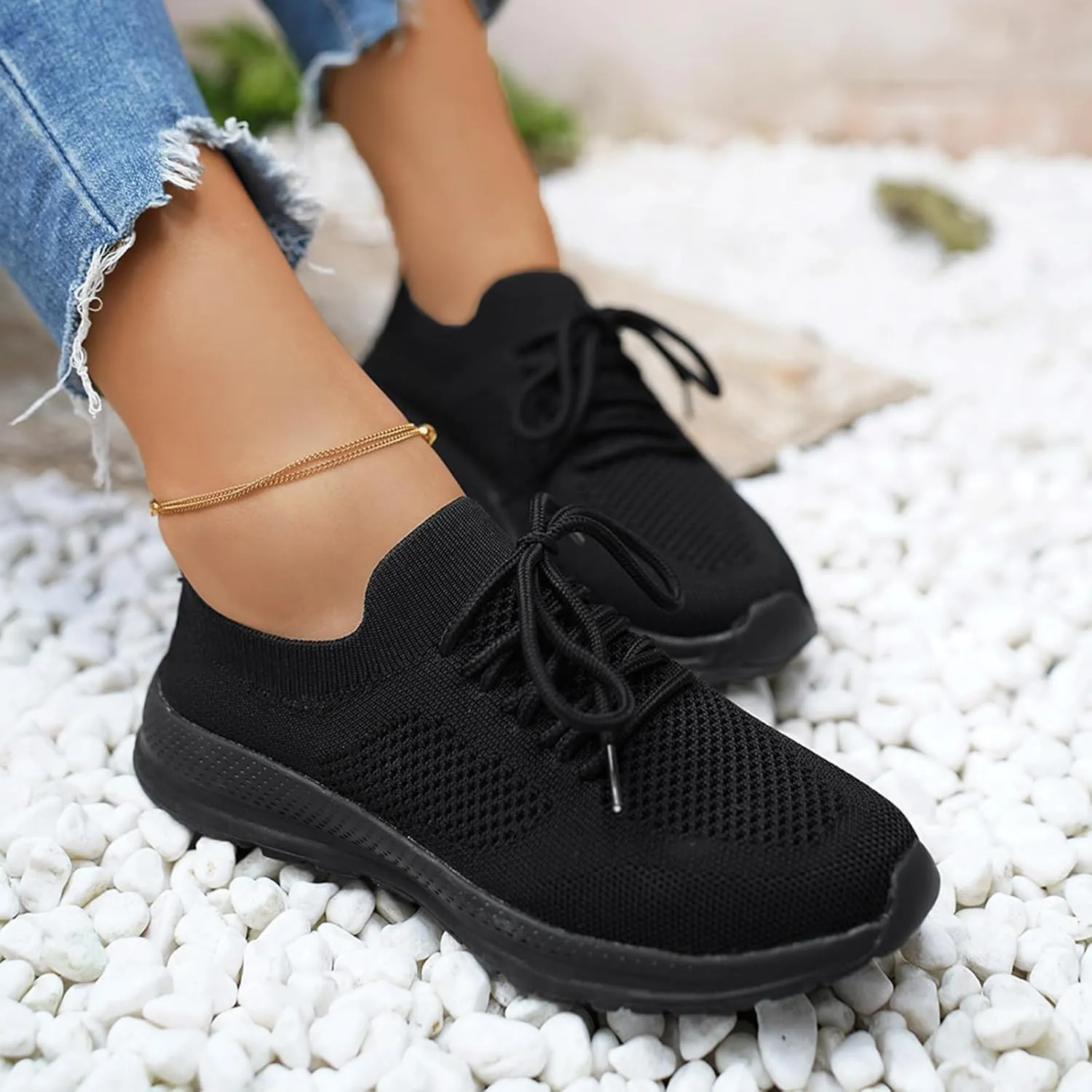 Arch Support Platform Sneakers for Women Platform Thick Sole Classic Rubber Sole Shoes Shoe for Elderly Women
