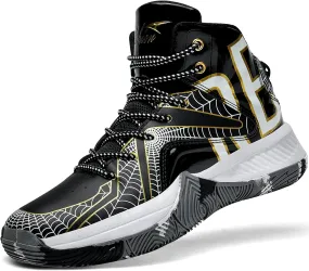 ASHION Unisex Kids Basketball Shoes Air Boys Girls High Top Sneakers Breathable Outdoor Cushioning Athletic Shoes
