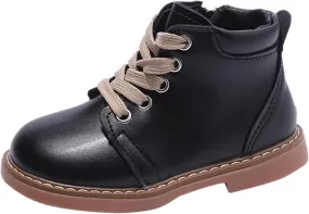 Autumn And Winter Children Boots Boys And Girls Ankle Boots Non Slip Lace Up Side Zipper High Top Chukka Boots