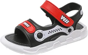 Baby Boy Sandals Summer Boys Sandals Baby Shoes Kids Flat Child Beach Shoes Sports Soft Non Slip Casual Toddler Sandals (Red, 7 Infant)