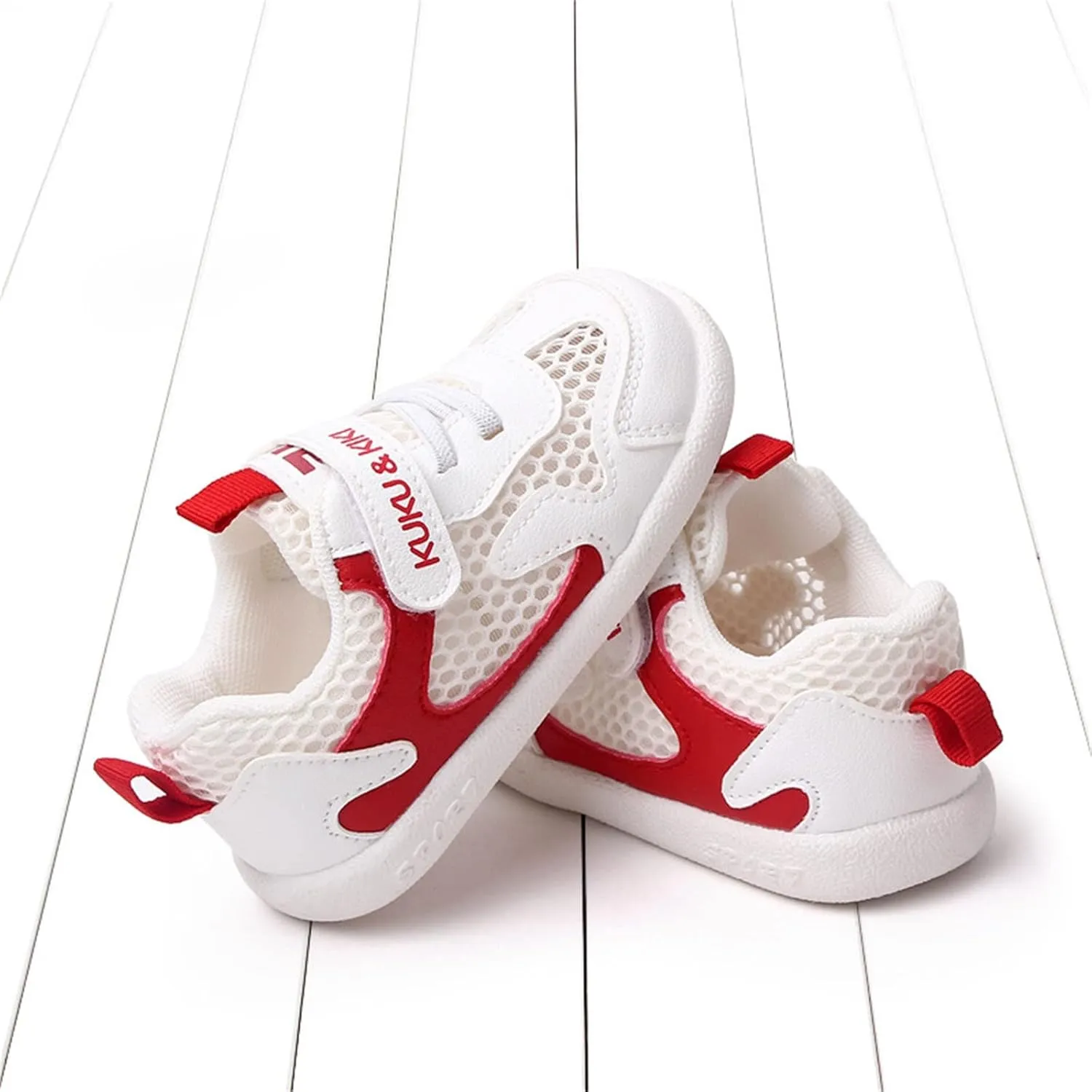 Baby Boys Girls Breathable Sneakers Non-Slip Rubber Sole High-Top Toddler Lightweight Walking Shoes Mesh Trainers