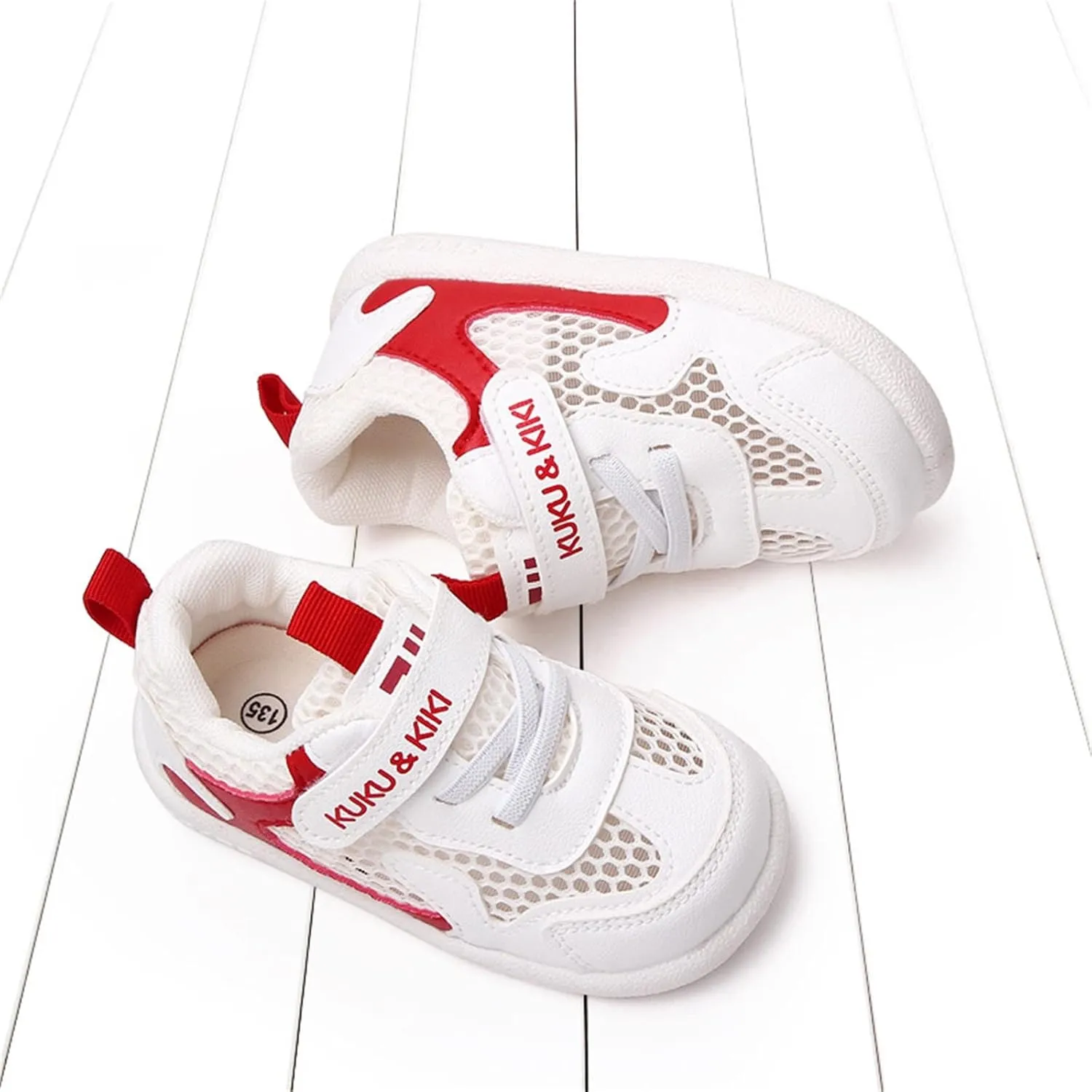 Baby Boys Girls Breathable Sneakers Non-Slip Rubber Sole High-Top Toddler Lightweight Walking Shoes Mesh Trainers