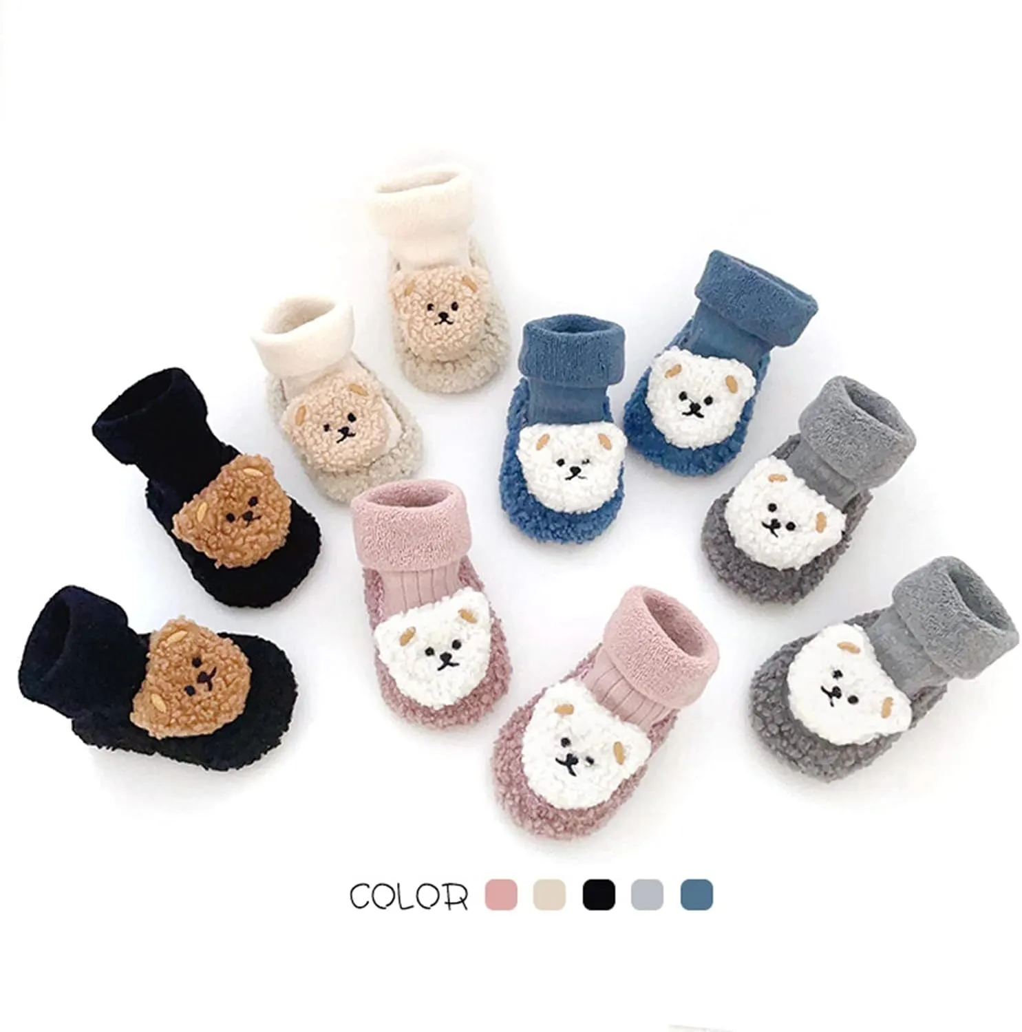 Baby Cartoon Plush Cotton Toddler Shoes 2024 Upgraded Baby Sock Shoes Baby Plush Cotton Toddler Shoes