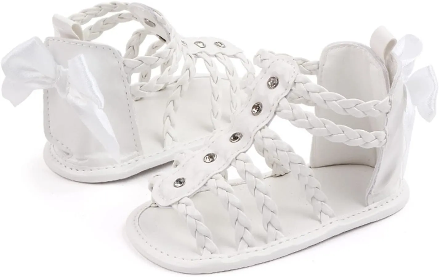 Baby Girls Ankle Gldiator ink Sandals Flat Foam Soft Open Toe Summer Wide Shoes Kids Slip On Dress Shoes