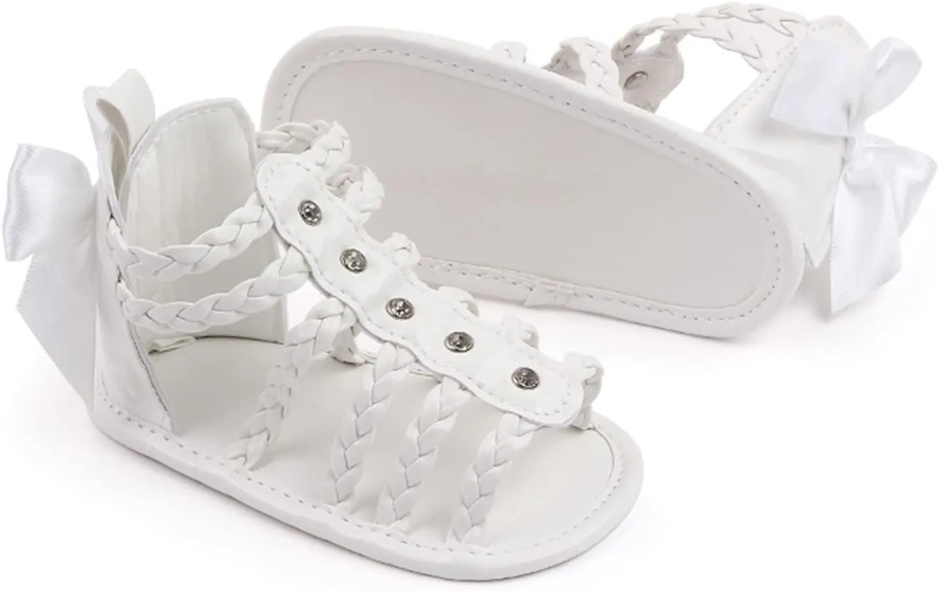 Baby Girls Ankle Gldiator ink Sandals Flat Foam Soft Open Toe Summer Wide Shoes Kids Slip On Dress Shoes