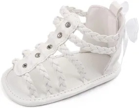 Baby Girls Ankle Gldiator ink Sandals Flat Foam Soft Open Toe Summer Wide Shoes Kids Slip On Dress Shoes