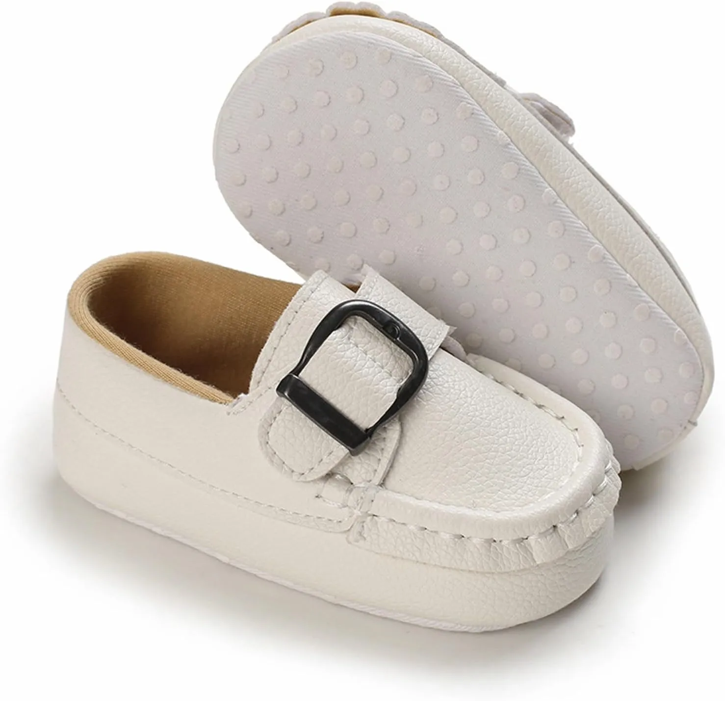 Baby Girls Boys Loafers Prewalker Dress Shoes 𝗢xford PU Leather Soft Sole Anti-Slip Slip On Sneakers for Infant