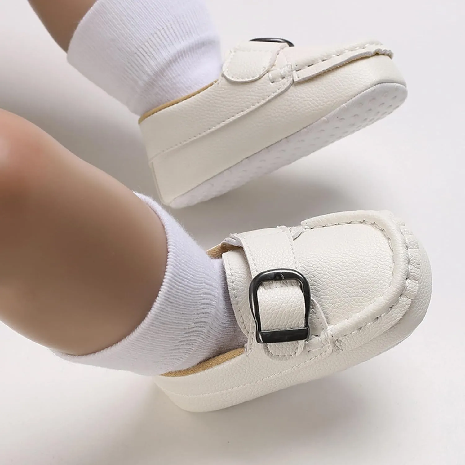 Baby Girls Boys Loafers Prewalker Dress Shoes 𝗢xford PU Leather Soft Sole Anti-Slip Slip On Sneakers for Infant