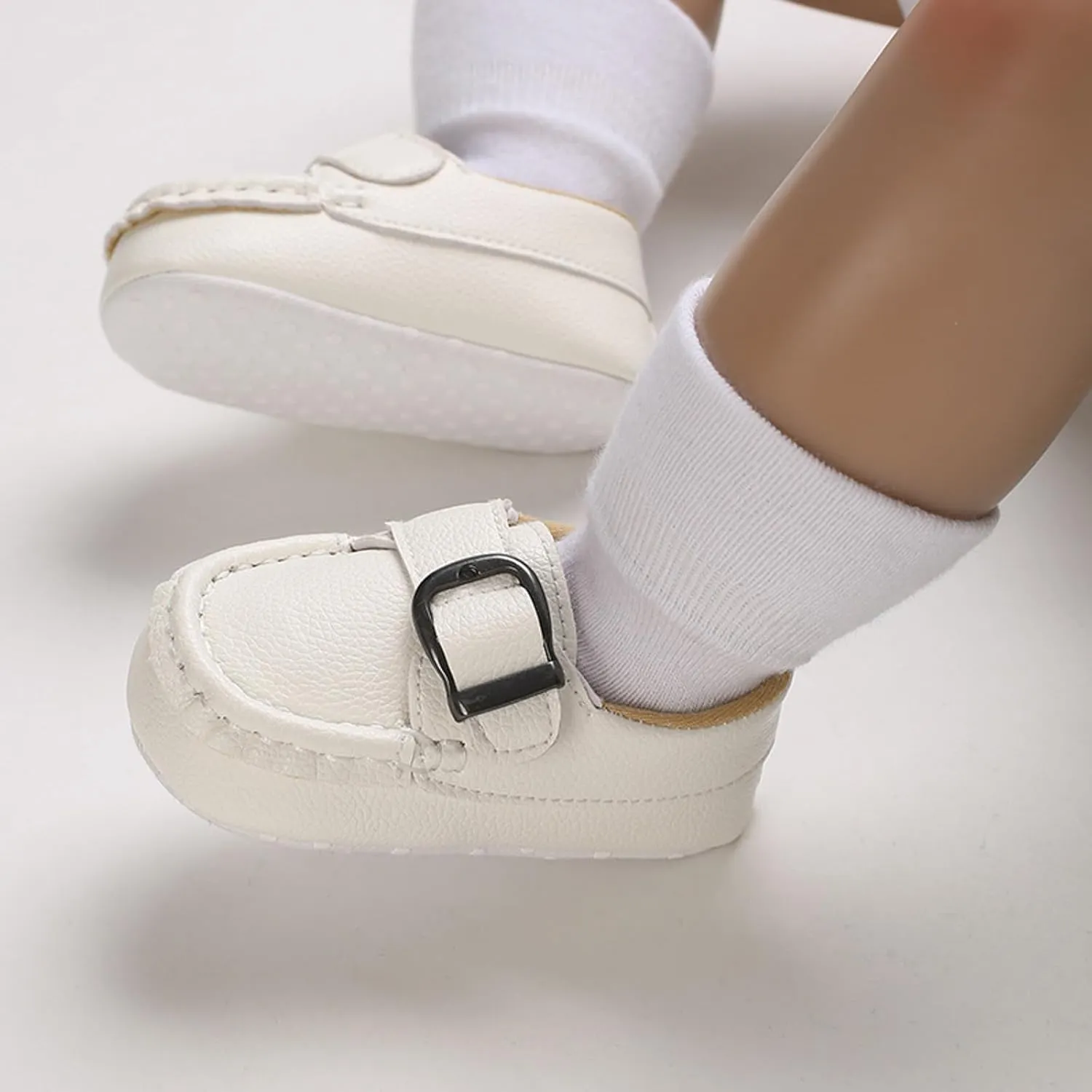 Baby Girls Boys Loafers Prewalker Dress Shoes 𝗢xford PU Leather Soft Sole Anti-Slip Slip On Sneakers for Infant
