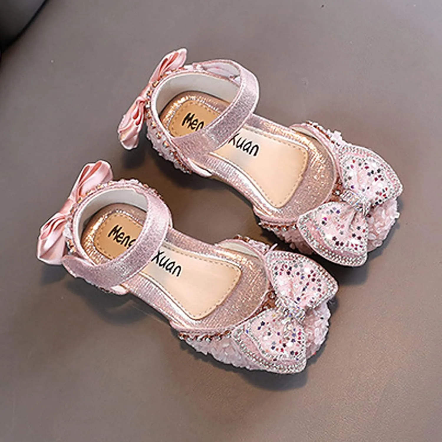 Baby Girls Dress Shoes Bow Pearl Pu Leather Ankle Princess Sandals Kids Dance Ballet Non Slip Light Breathable Shoes