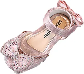 Baby Girls Dress Shoes Bow Pearl Pu Leather Ankle Princess Sandals Kids Dance Ballet Non Slip Light Breathable Shoes