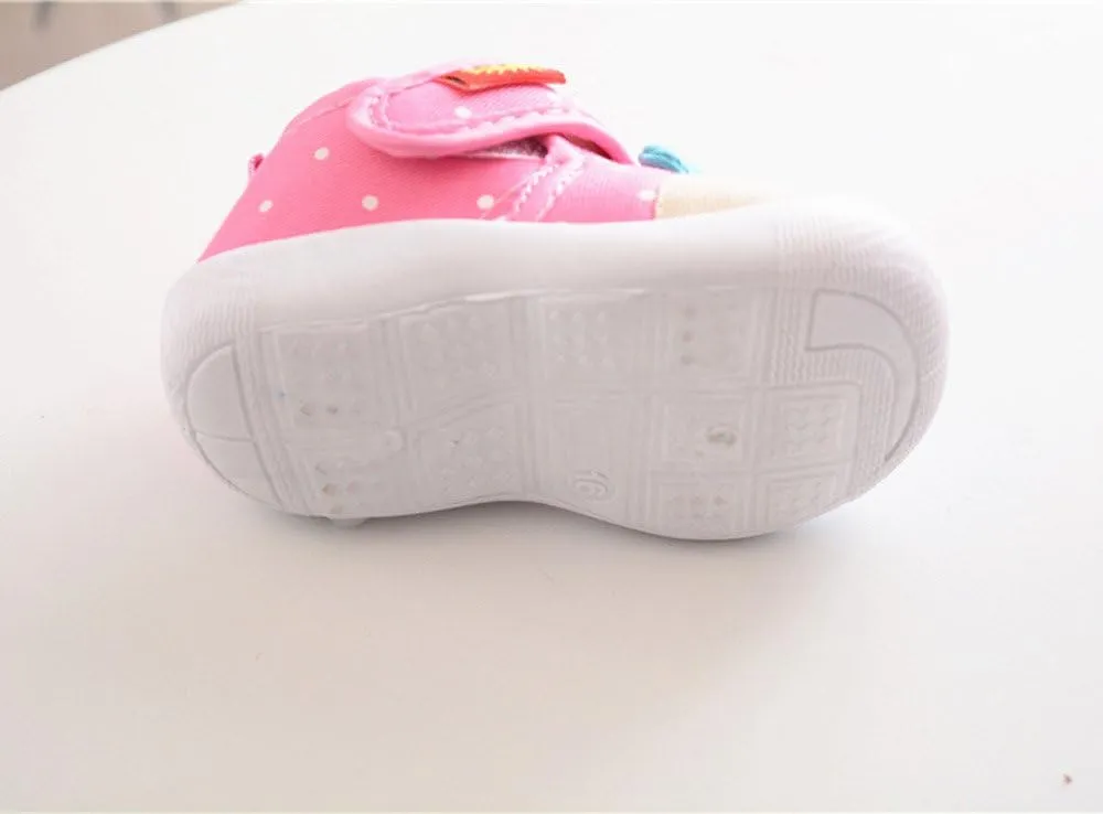 Baby Infant Canvas Sneakers Ankle Squeaky First Walking Strap Sport Shoes Toddler Newborn Non Slip Lightweight Shoes