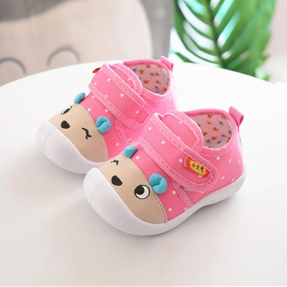 Baby Infant Canvas Sneakers Ankle Squeaky First Walking Strap Sport Shoes Toddler Newborn Non Slip Lightweight Shoes
