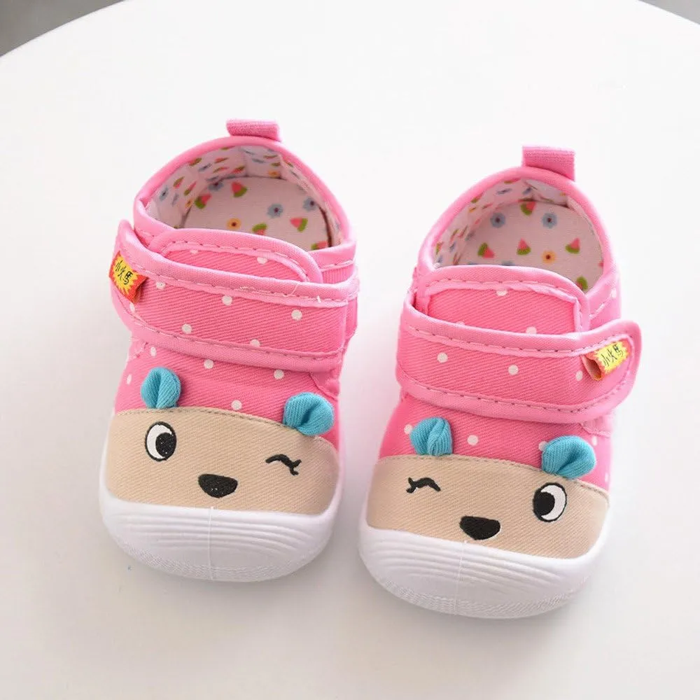 Baby Infant Canvas Sneakers Ankle Squeaky First Walking Strap Sport Shoes Toddler Newborn Non Slip Lightweight Shoes