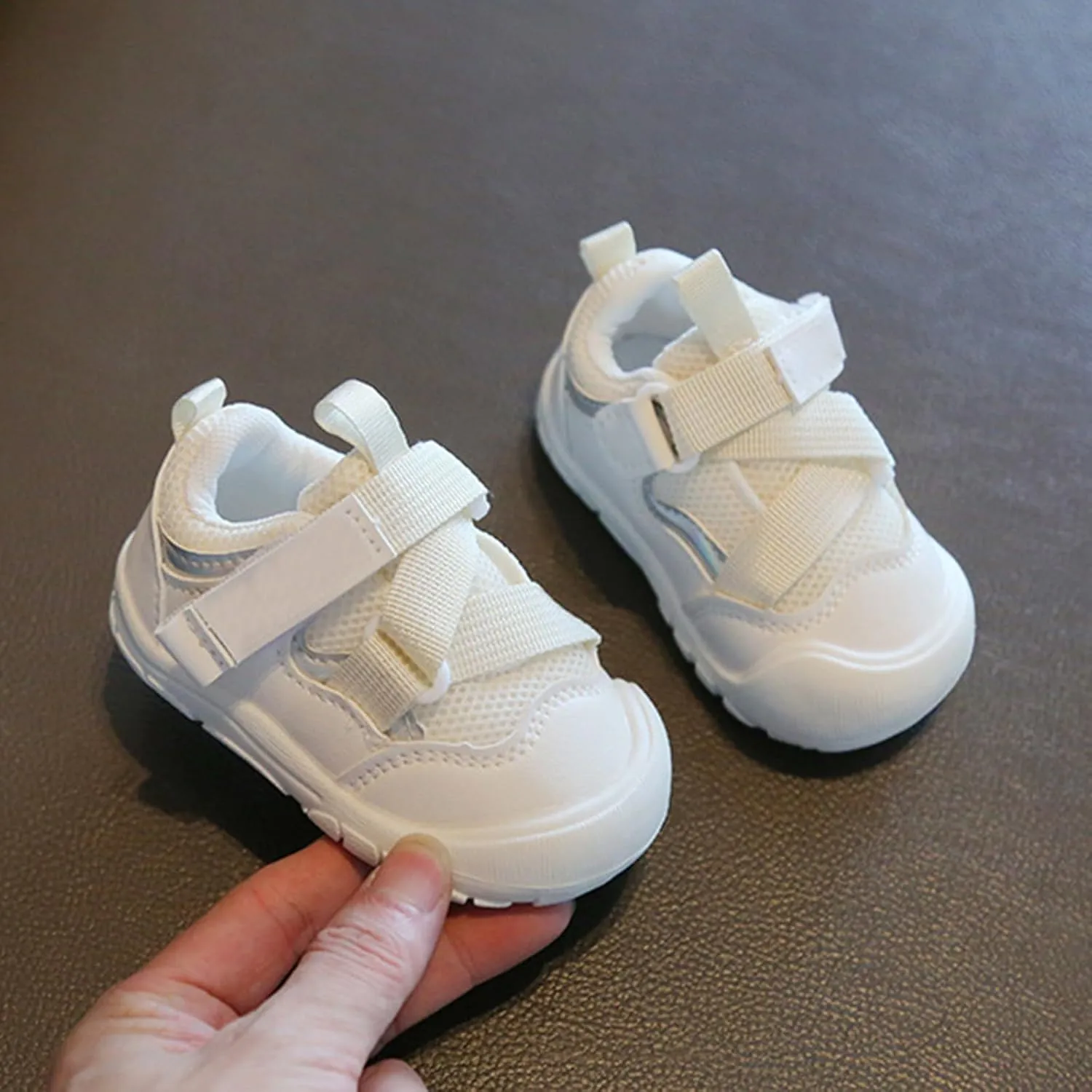 Baby Mesh Sneakers Toddler Boys Girls First Walkers Solid Sneakers Prewalkers Rubber Sole Comfortable Flat Shoes