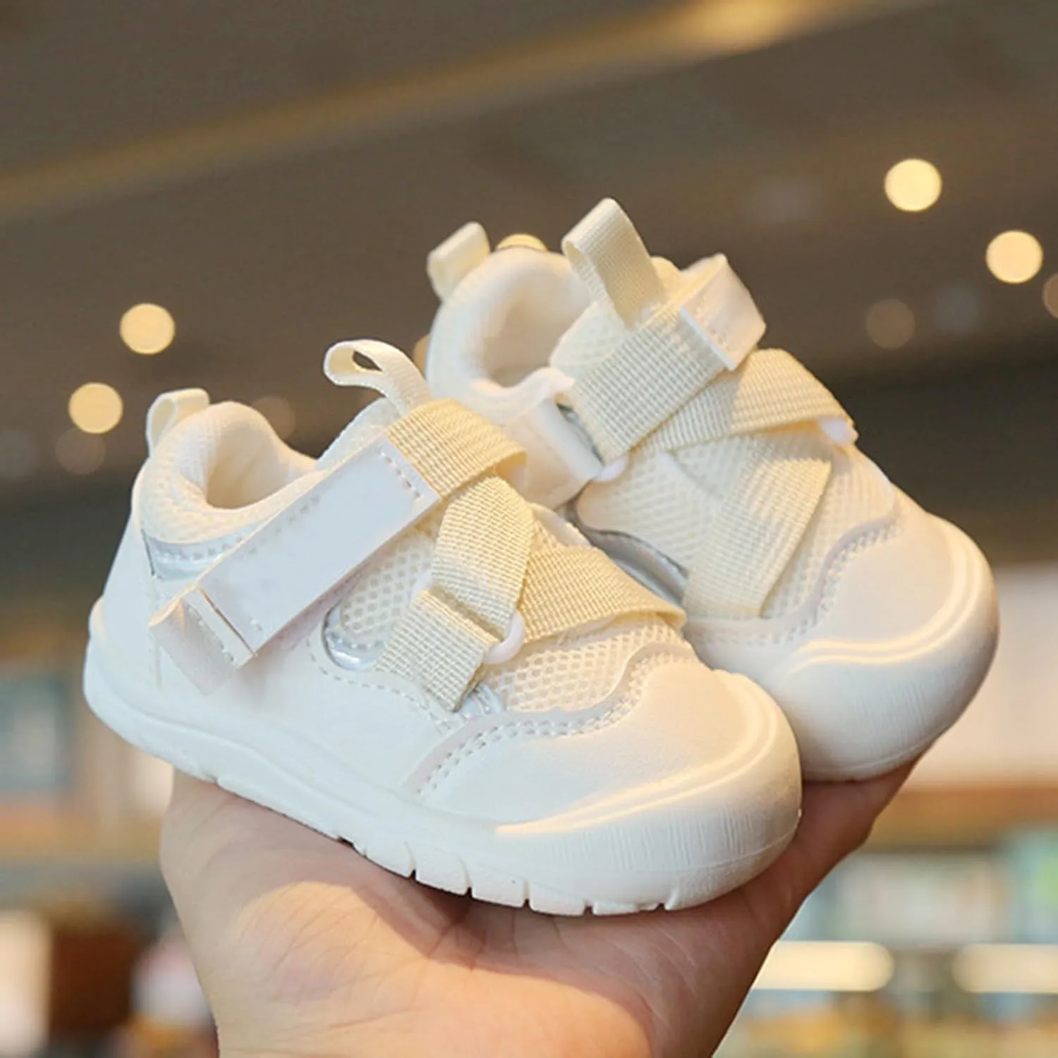 Baby Mesh Sneakers Toddler Boys Girls First Walkers Solid Sneakers Prewalkers Rubber Sole Comfortable Flat Shoes