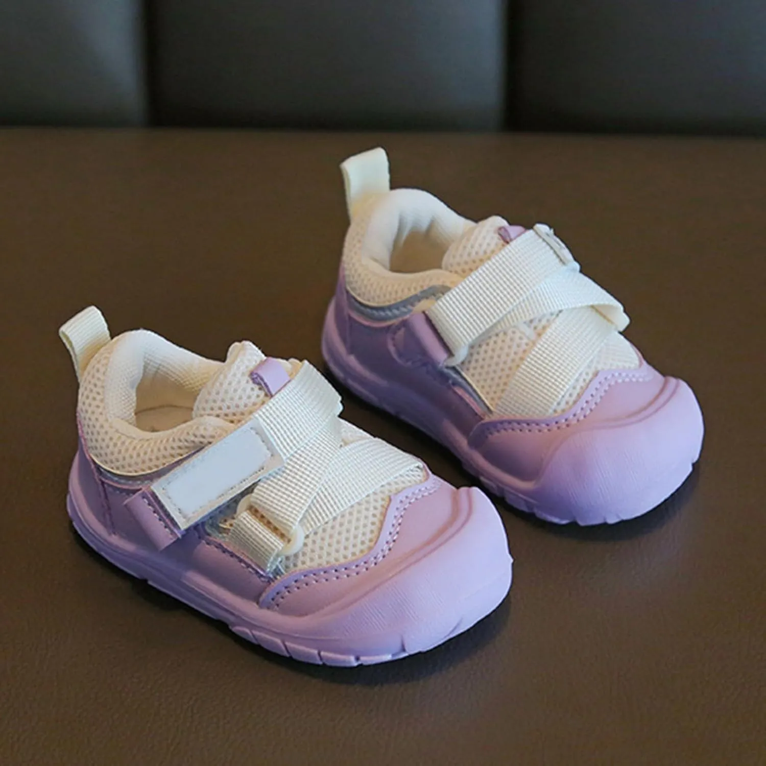Baby Mesh Sneakers Toddler Boys Girls First Walkers Solid Sneakers Prewalkers Rubber Sole Comfortable Flat Shoes