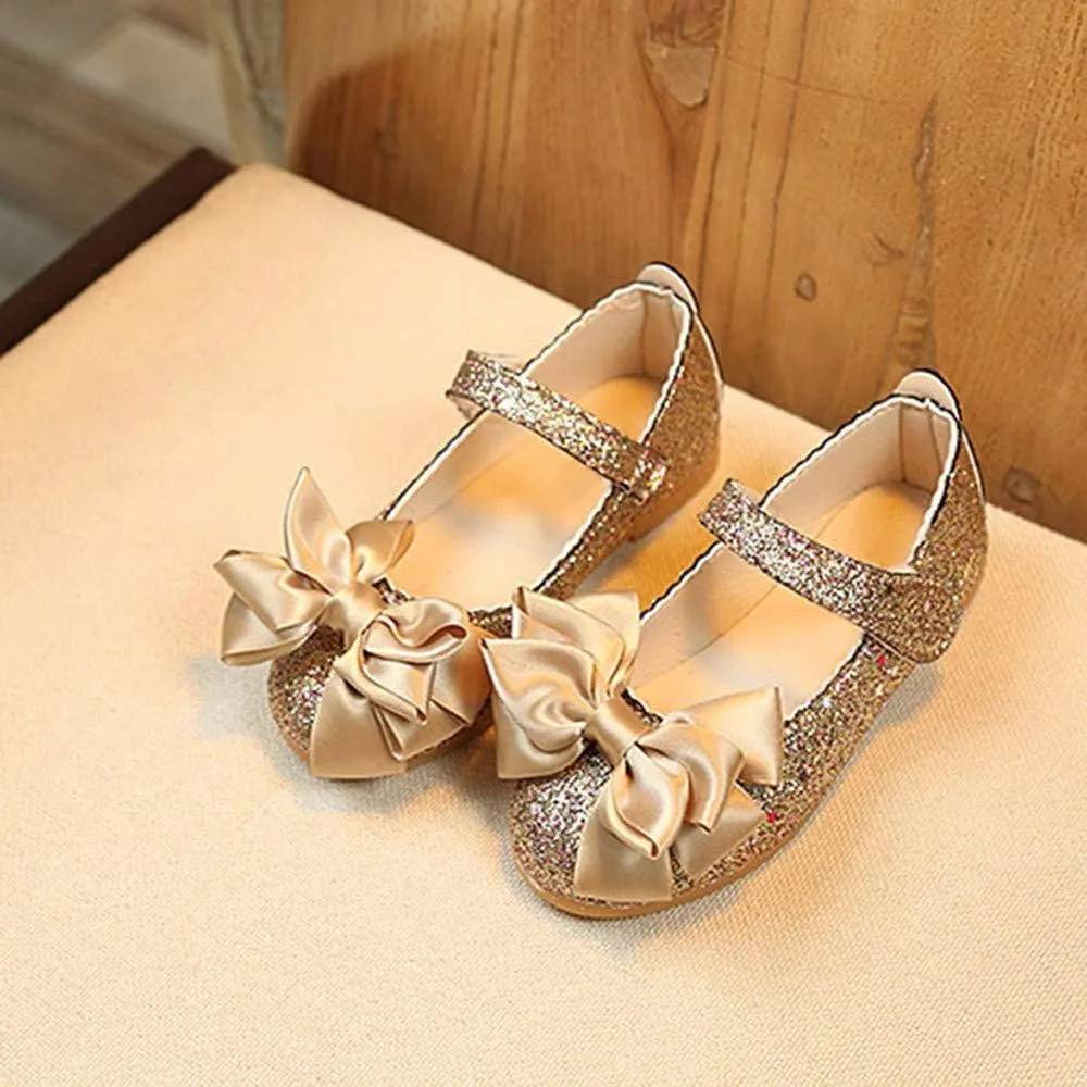 Baby Shoes Size 8 Bowknot Fashion Dance Single Shoes Children Princess Girl Nubuck Leather Shoe Toddler Size 6