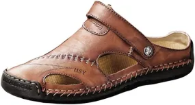 Beach Sandals Summer Shoes Outdoor Breathable Leather Casual Men's Sandals for Men Slippers