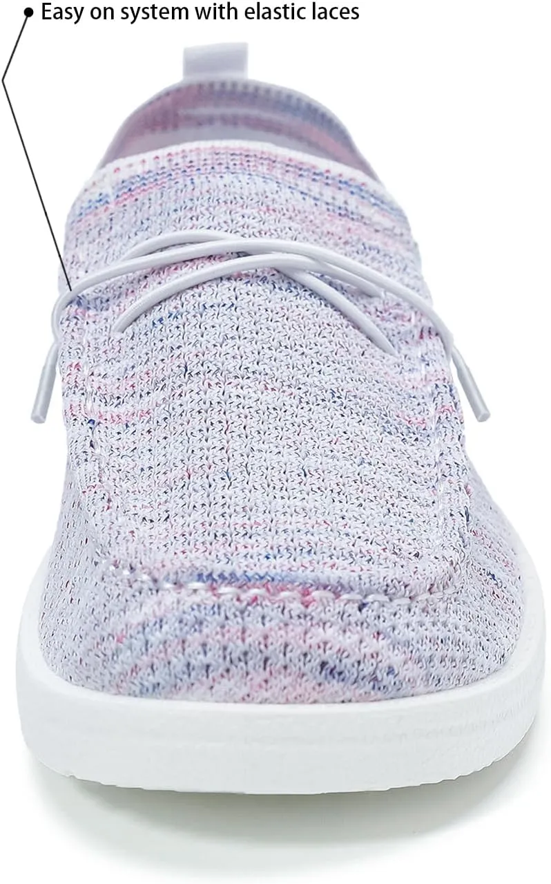 Betrue Lightweight Boat Shoes for Women, Womens Casual Loafers, Womens Slip On Deck Shoes, Breathable Canvas Walking Shoes for Women