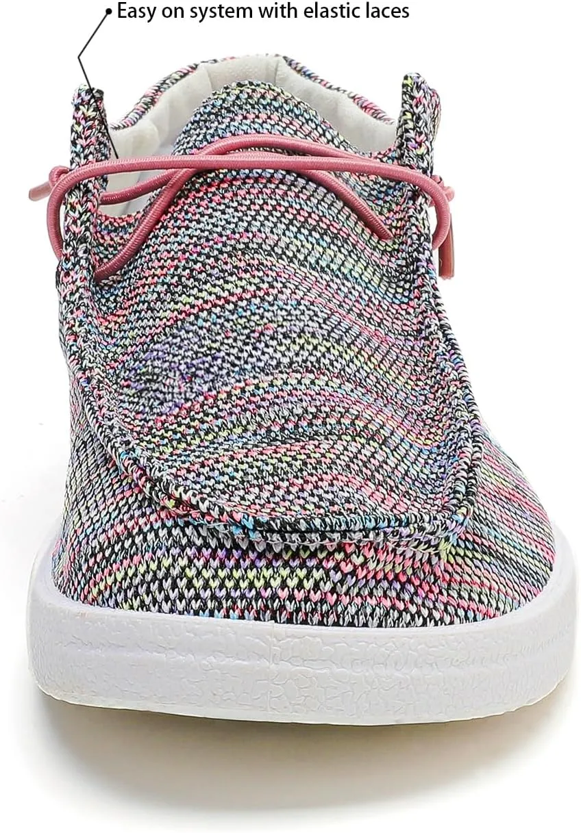 Betrue Lightweight Boat Shoes for Women, Womens Casual Loafers, Womens Slip On Deck Shoes, Breathable Canvas Walking Shoes for Women