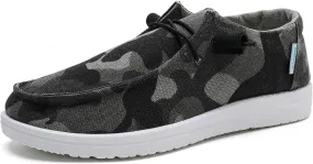Betrue Lightweight Boat Shoes for Women, Womens Casual Loafers, Womens Slip On Deck Shoes, Breathable Canvas Walking Shoes for Women