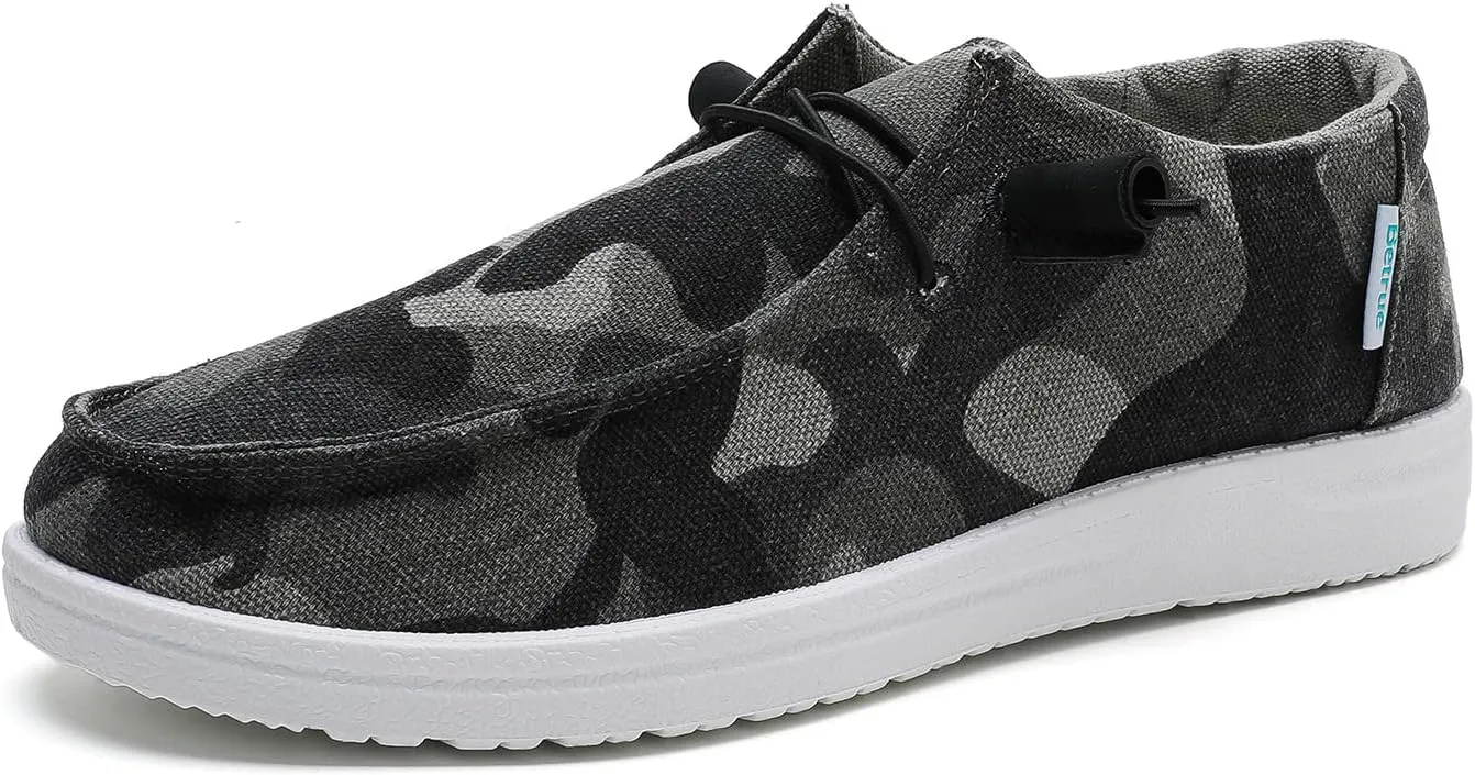 Betrue Lightweight Boat Shoes for Women, Womens Casual Loafers, Womens Slip On Deck Shoes, Breathable Canvas Walking Shoes for Women