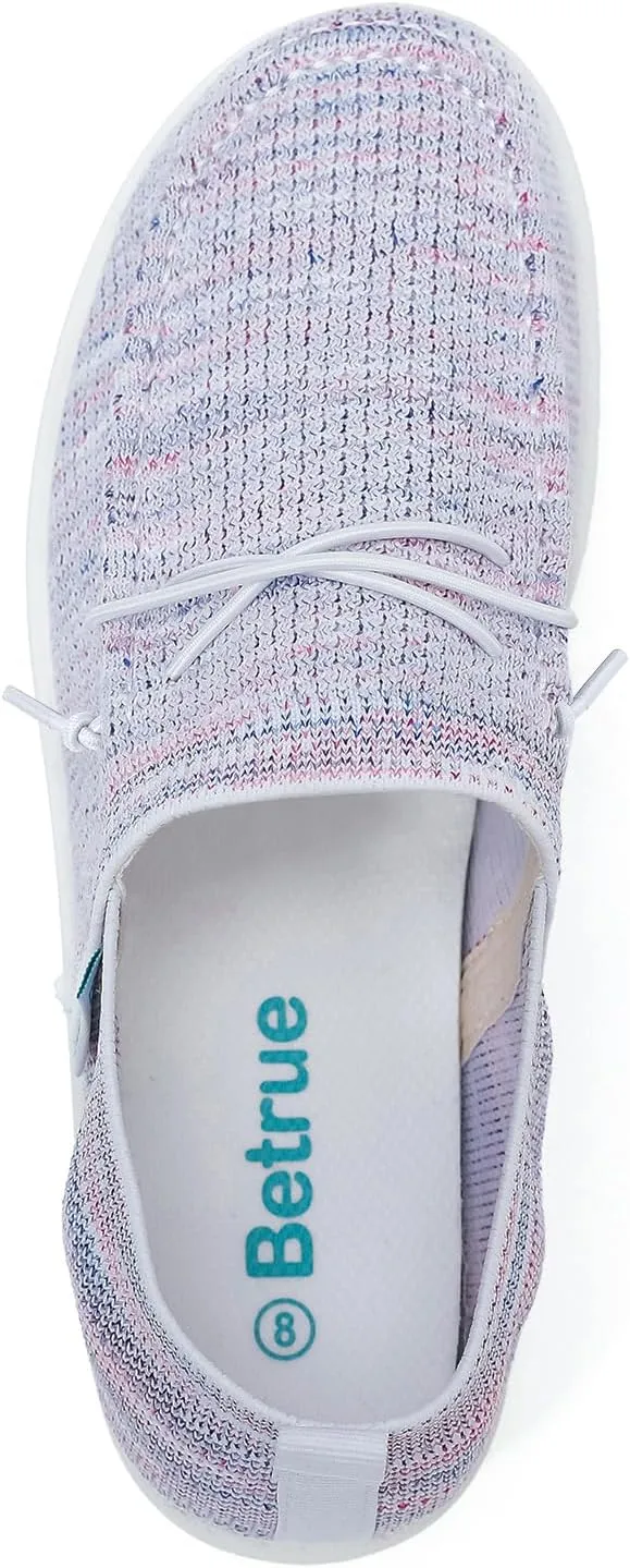 Betrue Lightweight Boat Shoes for Women, Womens Casual Loafers, Womens Slip On Deck Shoes, Breathable Canvas Walking Shoes for Women