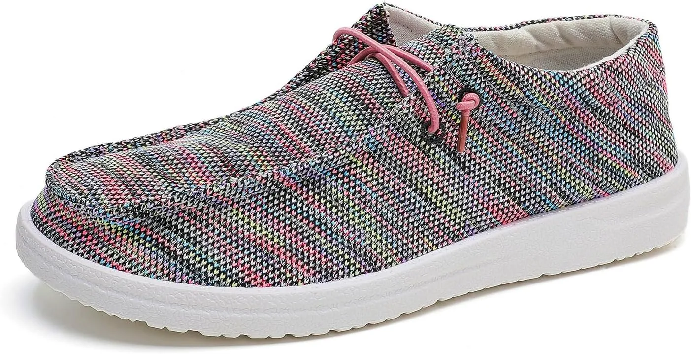 Betrue Lightweight Boat Shoes for Women, Womens Casual Loafers, Womens Slip On Deck Shoes, Breathable Canvas Walking Shoes for Women