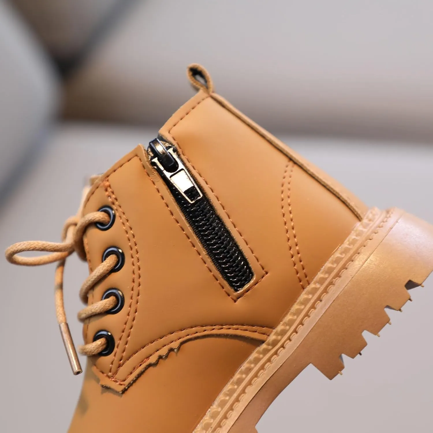 Boots for Girls Kids Tie Knot Ankle Boots Chunky Low Block Heel Chelsea Dress Booties Winter Shoes with Zipper