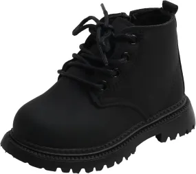 Boots for Girls Kids Tie Knot Ankle Boots Chunky Low Block Heel Chelsea Dress Booties Winter Shoes with Zipper