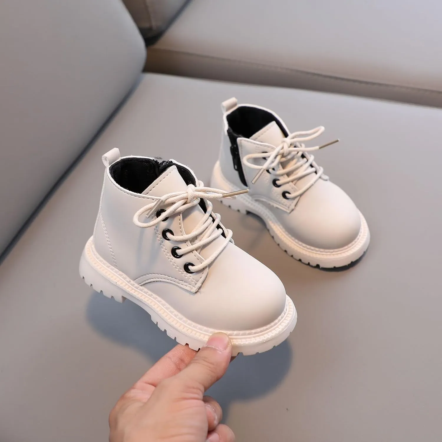 Boots for Girls Kids Tie Knot Ankle Boots Chunky Low Block Heel Chelsea Dress Booties Winter Shoes with Zipper