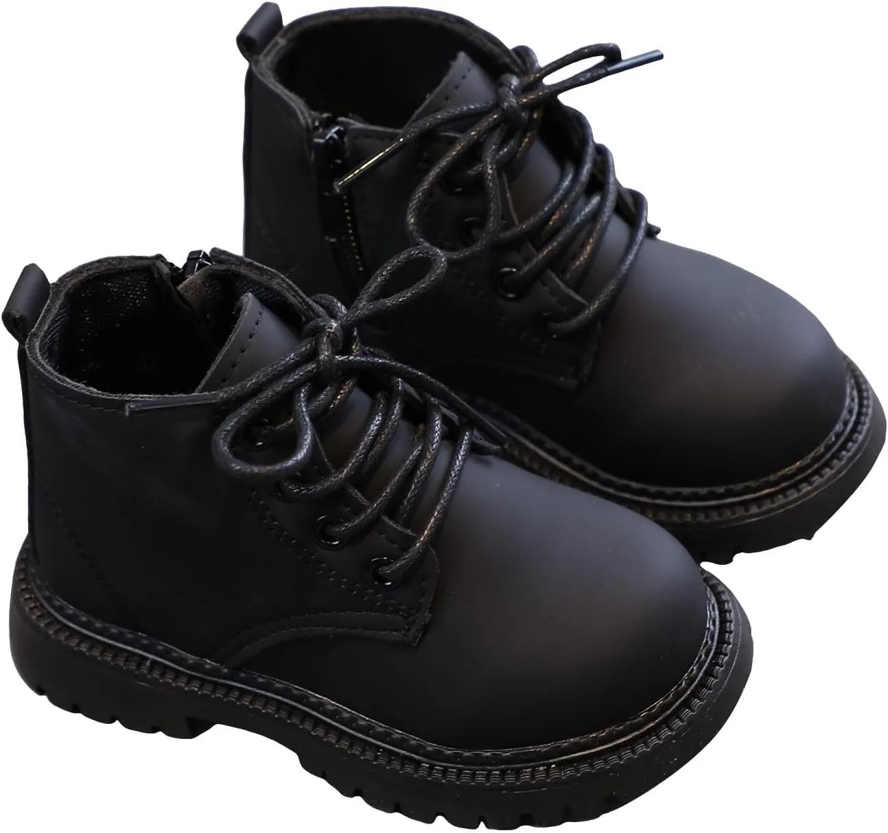 Boots for Girls Kids Tie Knot Ankle Boots Chunky Low Block Heel Chelsea Dress Booties Winter Shoes with Zipper