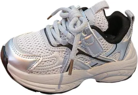 Boys Girls Mesh Sport Shoes Kids Sneakers Tennis Running Shoes Lace-Up Unisex Lightweight Breathable Walking Shoes