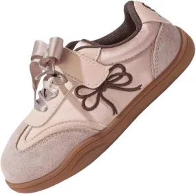 Boys Girls Running Shoes Girls Toddler Casual Sneakers Fashion Bow Walking Shoes Breathable Soft Sole Lightweight Footwear Infant Preschool Everyday