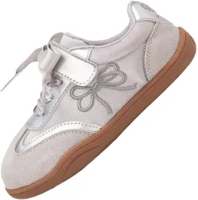 Boys Girls Running Shoes Girls Toddler Casual Sneakers Fashion Bow Walking Shoes Breathable Soft Sole Lightweight Footwear Infant Preschool Everyday