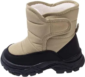 Boys Girls Snow Boots Waterproof Hook Loop Mid Calf Faux Fr Liing Shoes for Big Kids Insulated Snow Boots Girls