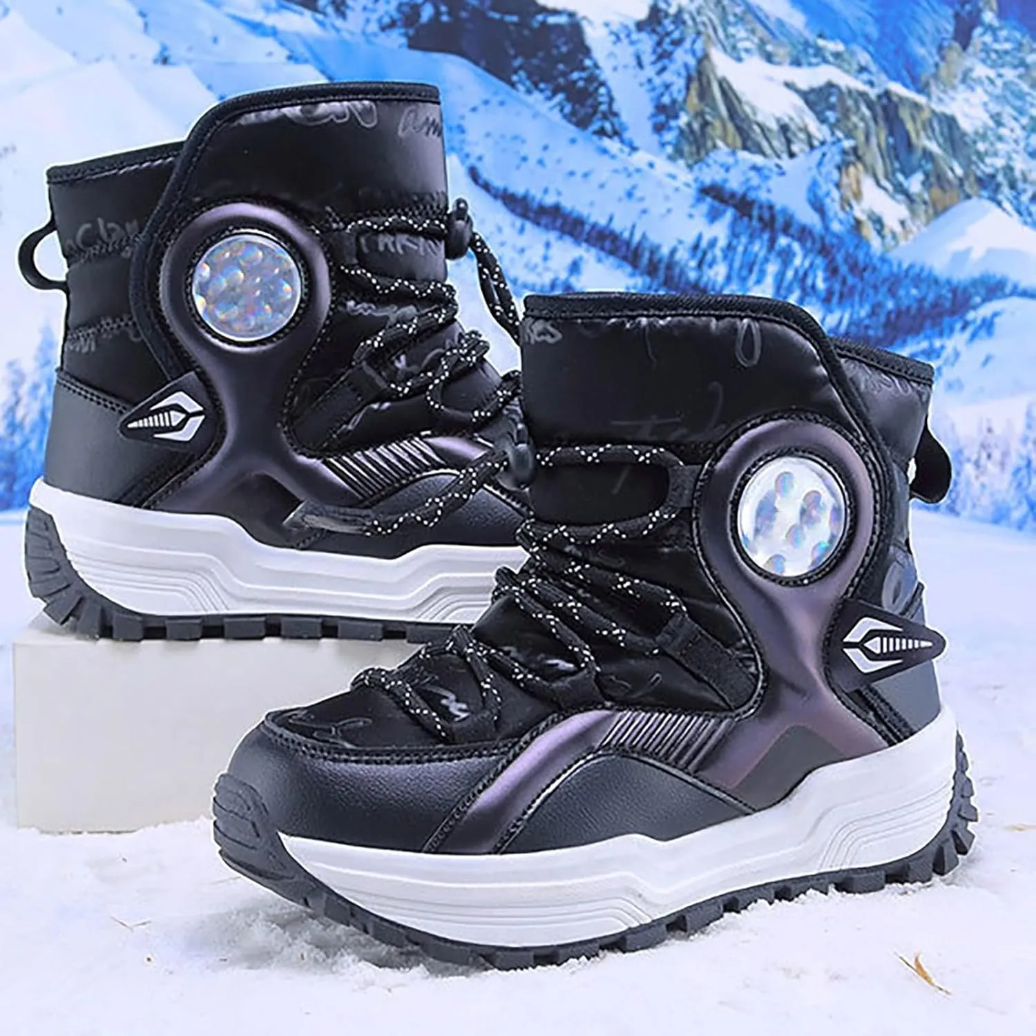 Boys Girls Toddler Snow Boots Resistant Outdoor Winter Mid Calf Boot Snow Boots Boy Kids Rubber Insulated Boots